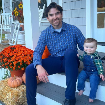 Jared Haibon with his son, Dawson Haibon, at their house in Rhode Island.